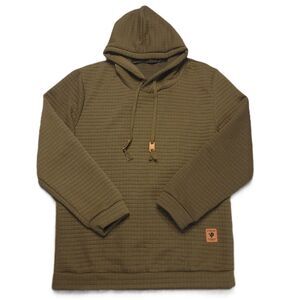 Vogue Mens L  Hoodie Pullover Long Sleeve Waffle Sweater Drawstring Sweatshirt